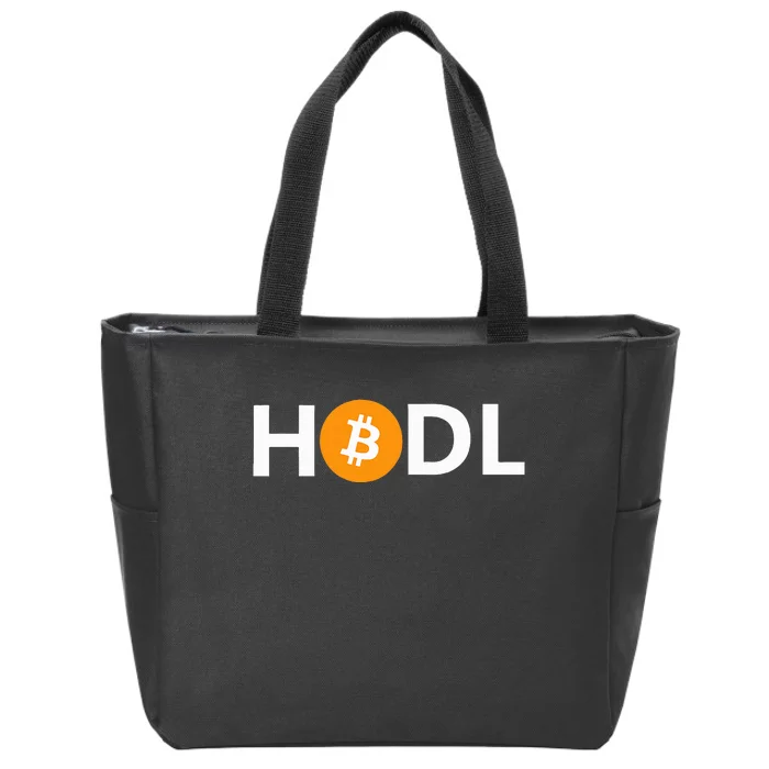 Hodl Bitcoin Logo Cryptocurrency Btc Gift Zip Tote Bag