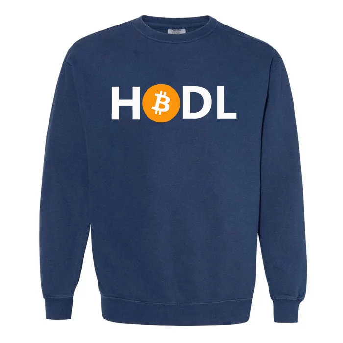 Hodl Bitcoin Logo Cryptocurrency Btc Gift Garment-Dyed Sweatshirt