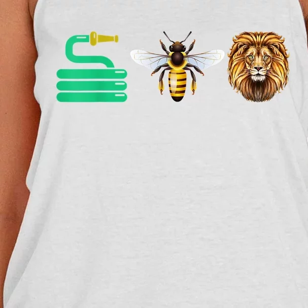 Hose Bee Lion Hose Be Lying Funny Women's Knotted Racerback Tank