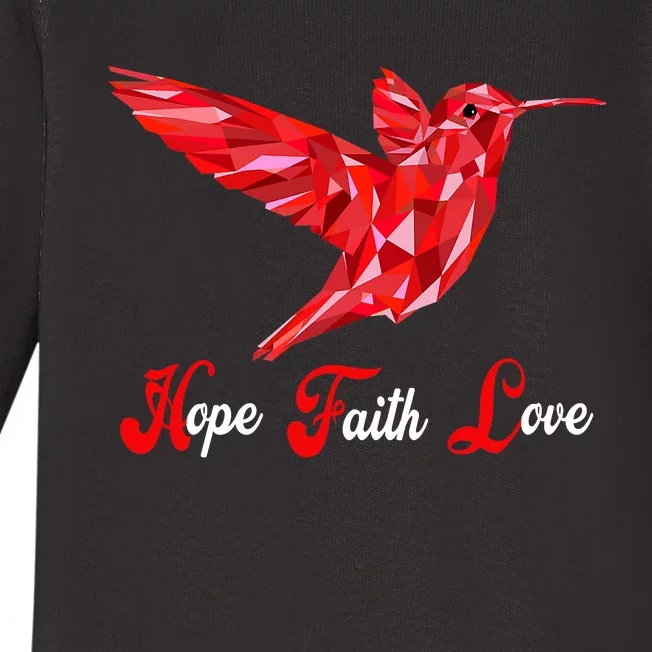 Humming Bird Love Faith Hope World AIDS Day Baby Long Sleeve Bodysuit