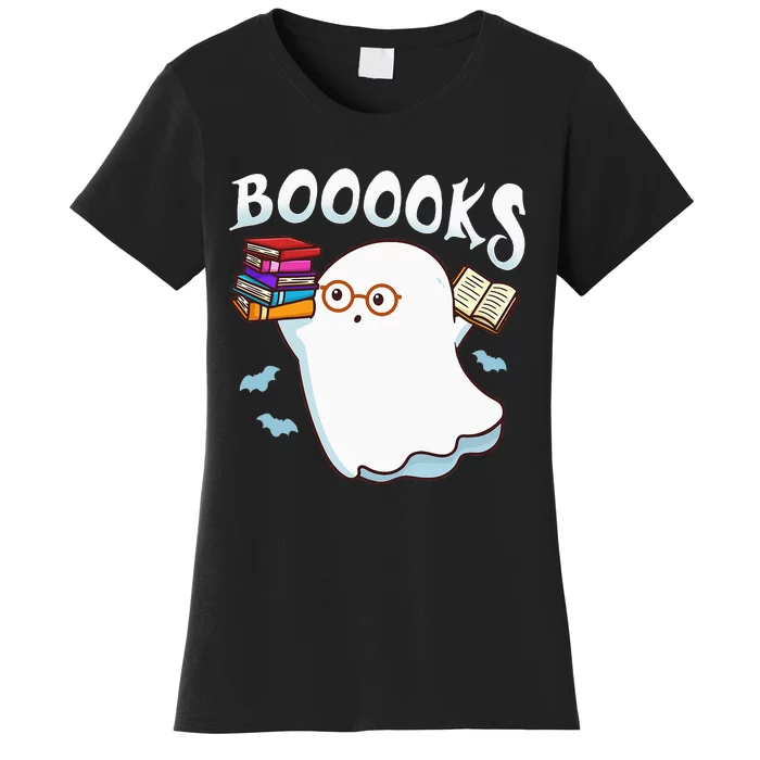 Halloween Books Librarian English Teacher Reader Reading Women's T-Shirt