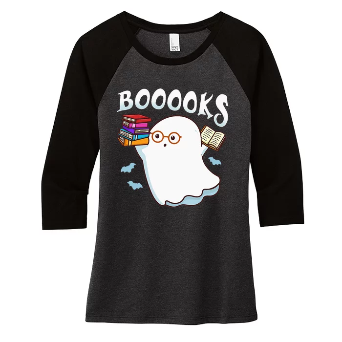 Halloween Books Librarian English Teacher Reader Reading Women's Tri-Blend 3/4-Sleeve Raglan Shirt