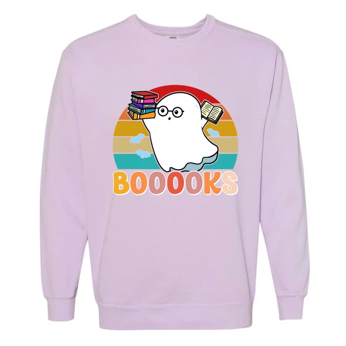 Halloween Books Librarian English Teacher Reader Reading Gift Garment-Dyed Sweatshirt