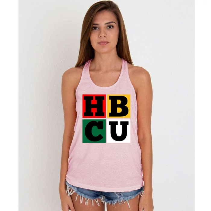 Hbcu Block Letters Grads Alumni Gift Women's Knotted Racerback Tank