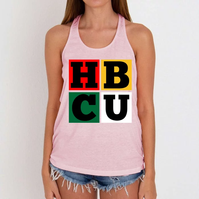 Hbcu Block Letters Grads Alumni Gift Women's Knotted Racerback Tank