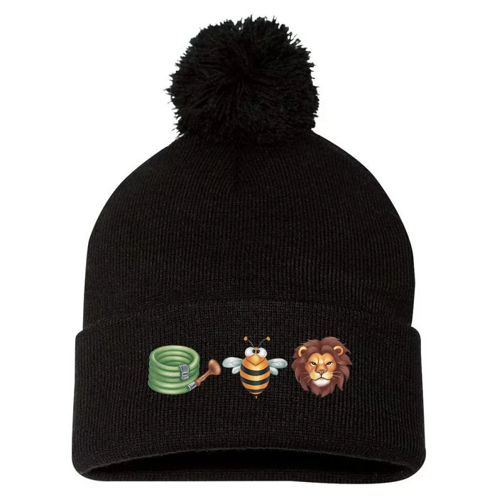 Hose Bee Lion Funny Meme Hose Bee Lion Pom Pom 12in Knit Beanie