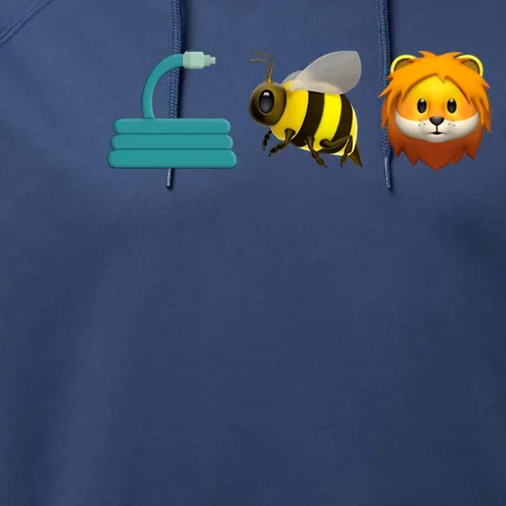 Hose Bee Lion Emoji Performance Fleece Hoodie