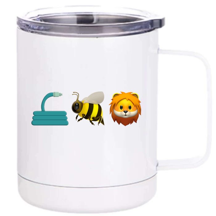 Hose Bee Lion Emoji Front & Back 12oz Stainless Steel Tumbler Cup