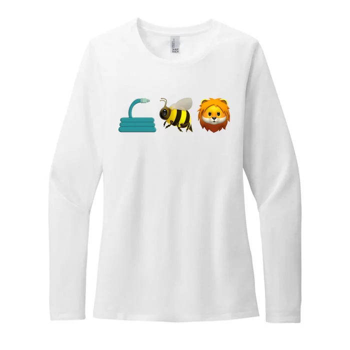 Hose Bee Lion Emoji Womens CVC Long Sleeve Shirt