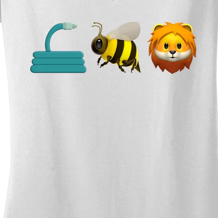 Hose Bee Lion Emoji Women's V-Neck T-Shirt