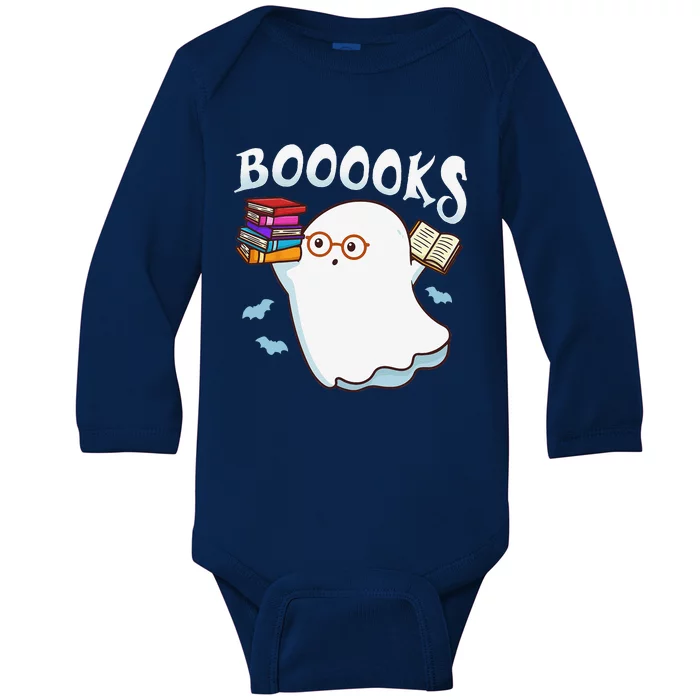 Halloween Books Librarian English Teacher Reader Reading Baby Long Sleeve Bodysuit