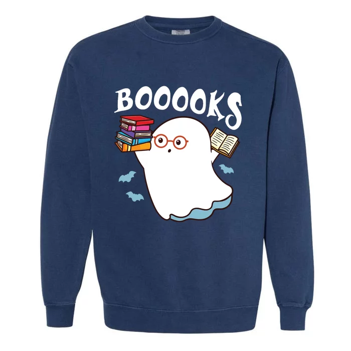 Halloween Books Librarian English Teacher Reader Reading Garment-Dyed Sweatshirt