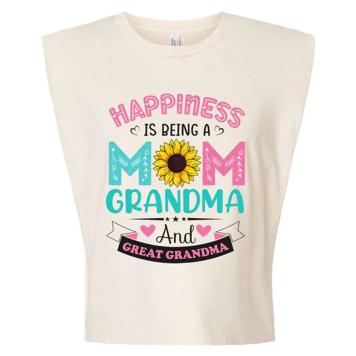 Happiness Being Mom Grandma Great Grandma Mothers Day Garment-Dyed Women's Muscle Tee