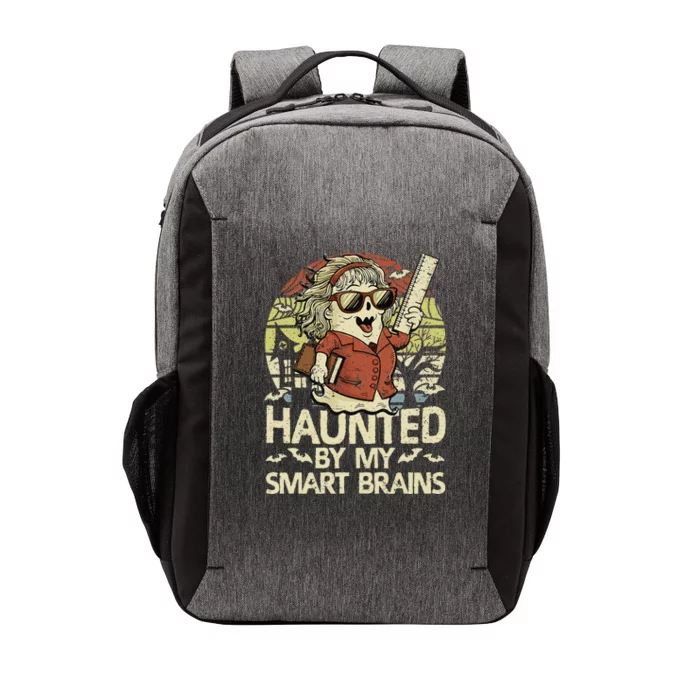 Haunted By My Smart Brains Halloween Teacher Ghost Women Vector Backpack