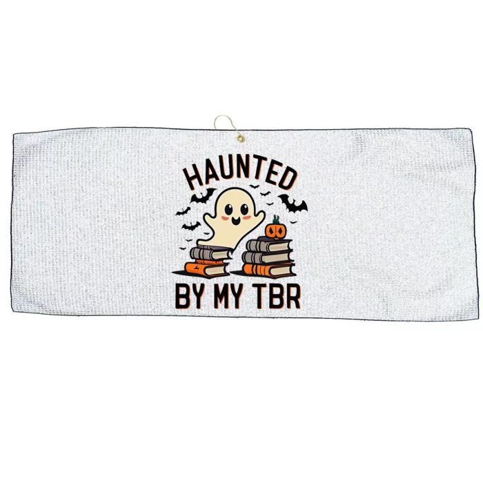 Haunted By My Tbr Boo Halloween Book Large Microfiber Waffle Golf Towel