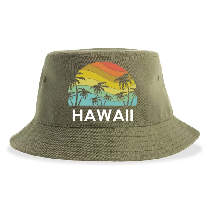 Hawaii Beach Maui Retro Hawaiian Surf Big Island Party Aloha Gift Sustainable Bucket Hat