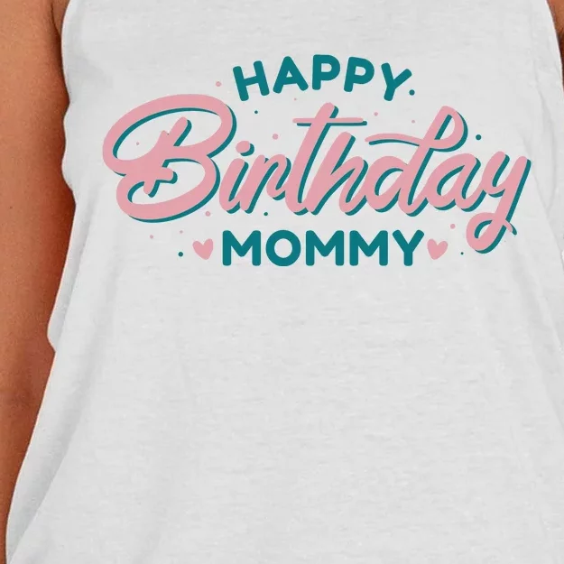 Happy Birthday Mommy Cute Gift Women's Knotted Racerback Tank