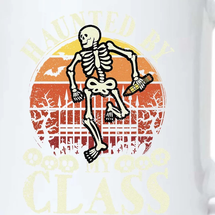 Haunted By My Class Spooky Skeleton Halloween Teacher Funny Black Color Changing Mug