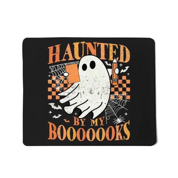 Haunted By My Books Ghost Halloween Teacher Librarian Mousepad