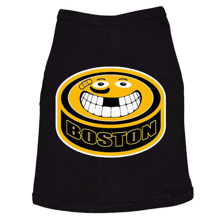 Hockey Boston Mass. Puck Smile Face Gift Doggie Tank