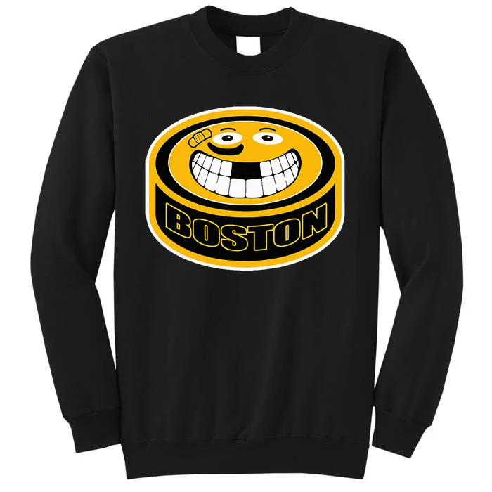 Hockey Boston Mass. Puck Smile Face Gift Sweatshirt