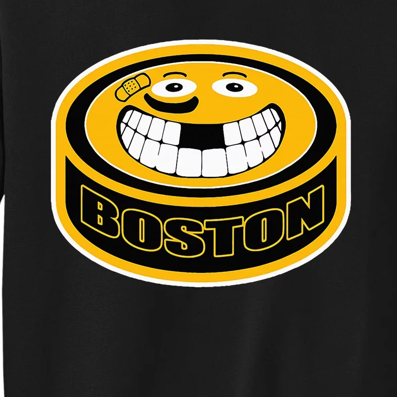 Hockey Boston Mass. Puck Smile Face Gift Tall Sweatshirt