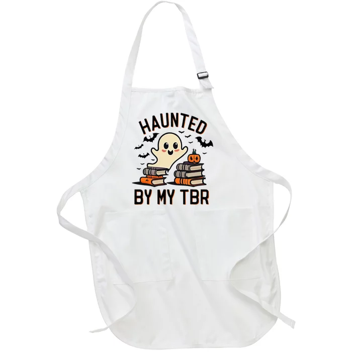 Haunted By My Tbr Boo Halloween Book Full-Length Apron With Pocket