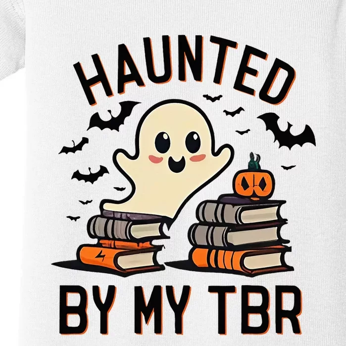 Haunted By My Tbr Boo Halloween Book Baby Bodysuit