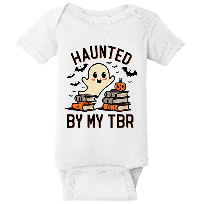 Haunted By My Tbr Boo Halloween Book Baby Bodysuit