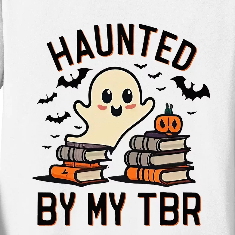 Haunted By My Tbr Boo Halloween Book Kids Long Sleeve Shirt