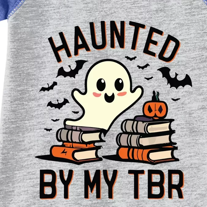 Haunted By My Tbr Boo Halloween Book Infant Baby Jersey Bodysuit