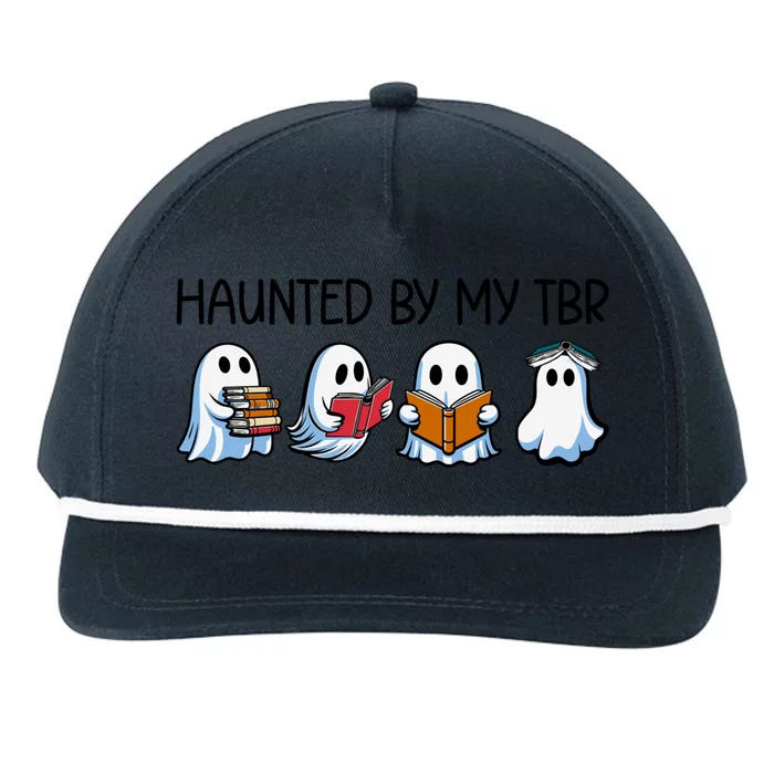 Haunted By My Tbr Funny Ghosts Reading Halloween Books Gift Snapback Five-Panel Rope Hat