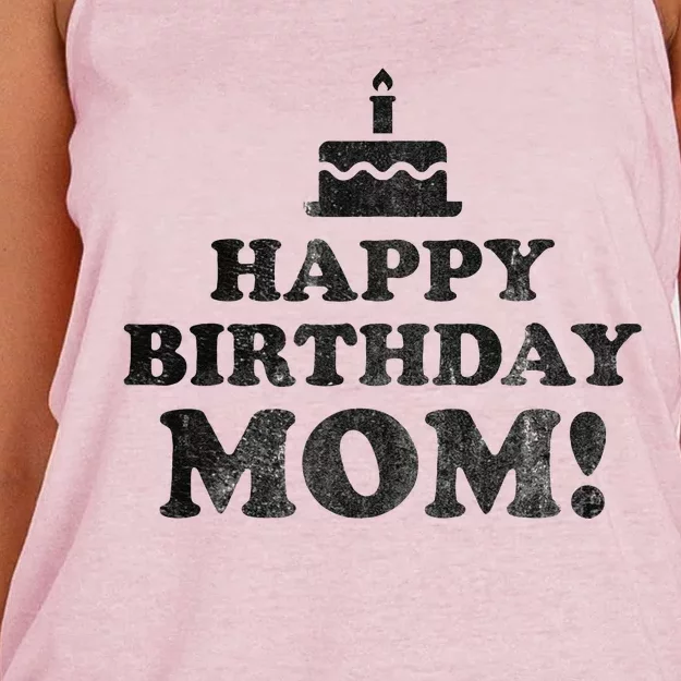 Happy Birthday Mom BDay Birthday Mom Women's Knotted Racerback Tank