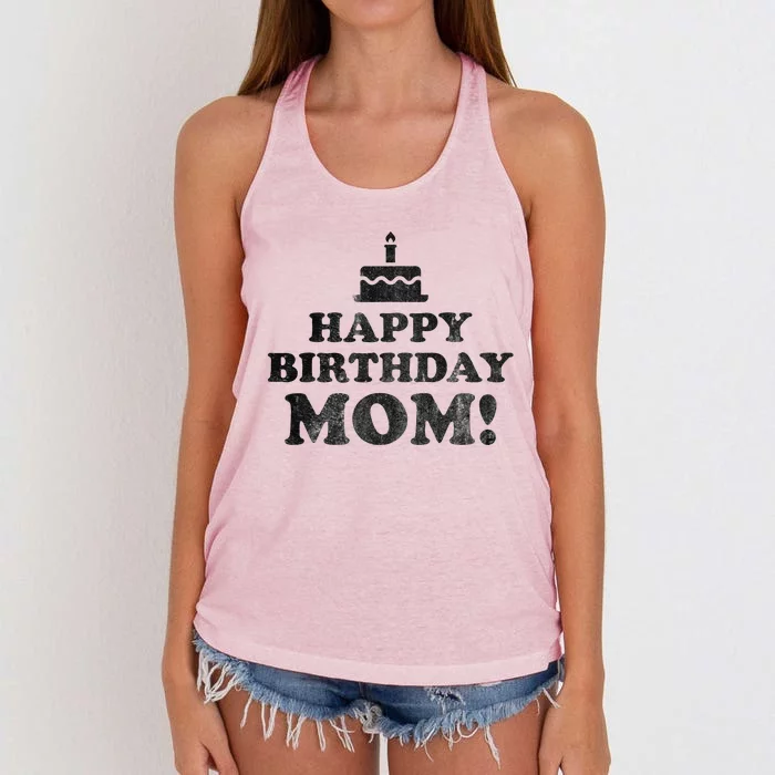 Happy Birthday Mom BDay Birthday Mom Women's Knotted Racerback Tank