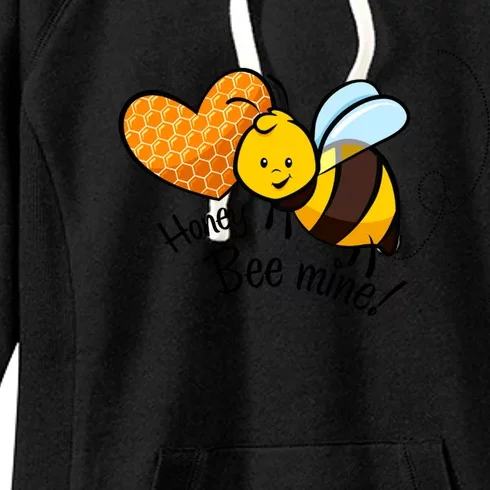 Honey Bee Mine! Couples Valentine's Day Bumble Bee Graphic Cool Gift Women's Fleece Hoodie