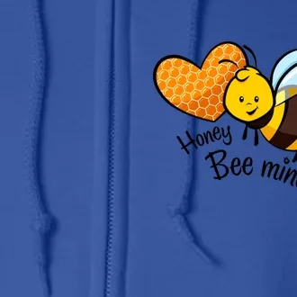 Honey Bee Mine! Couples Valentine's Day Bumble Bee Graphic Cool Gift Full Zip Hoodie