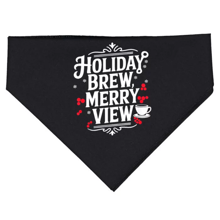 Holiday Brew Merry View Christmas Coffee Tank Top USA-Made Doggie Bandana