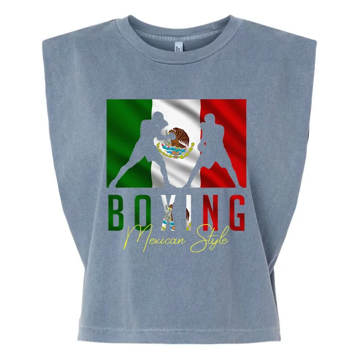 Humorous Boxing Mexican Sparring Kickboxing Kickboxer Fan Garment-Dyed Women's Muscle Tee