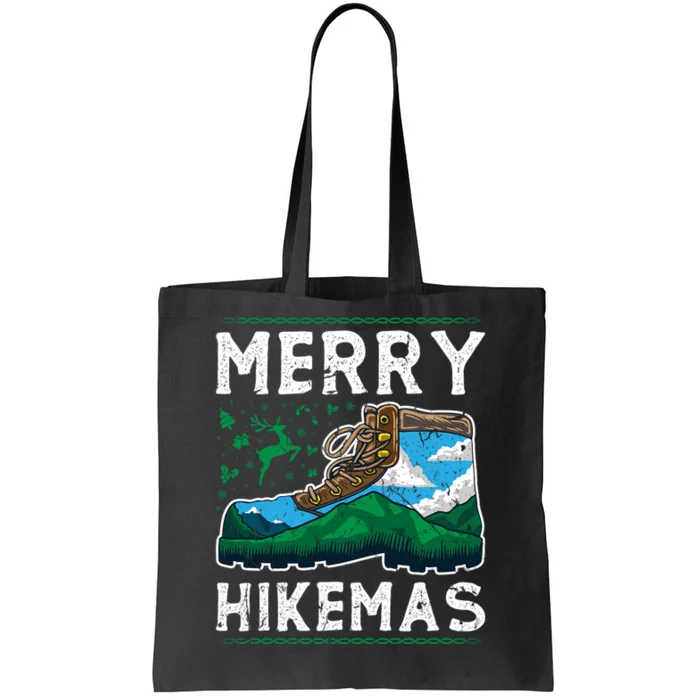 Hiking Boots Mountains Camping Merry Christmas Gift Tote Bag