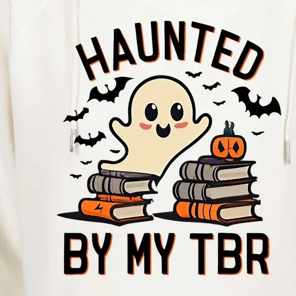 Haunted By My Tbr Boo Halloween Book Womens Funnel Neck Pullover Hood