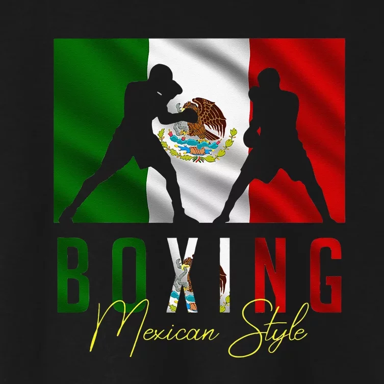 Humorous Boxing Mexican Sparring Kickboxing Kickboxer Fan Women's Crop Top Tee