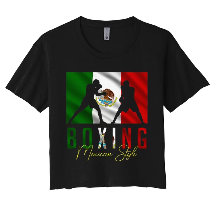 Humorous Boxing Mexican Sparring Kickboxing Kickboxer Fan Women's Crop Top Tee