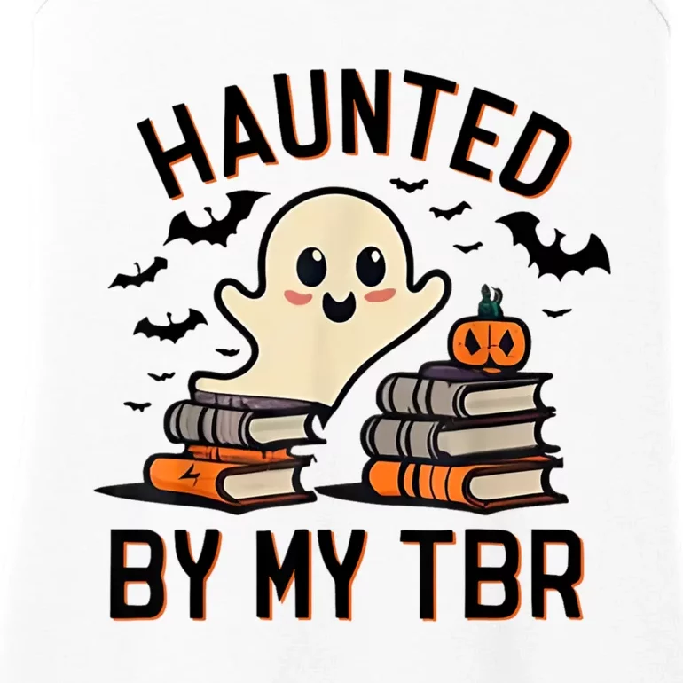 Haunted By My Tbr Boo Halloween Book Ladies Essential Tank