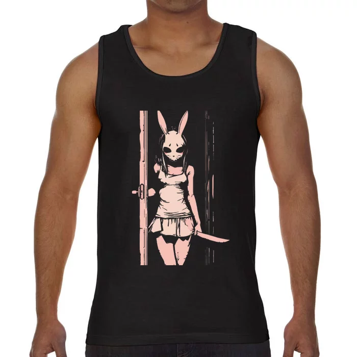 Horror Bunny Mask Slasher Anime Alt Creepy Pastel Goth Comfort Colors® Tank Top