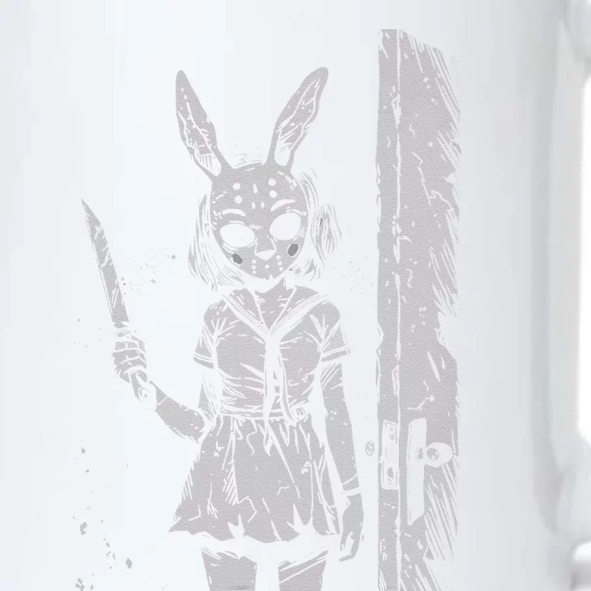 Horror Bunny Mask Rabbit Alt Goth Slasher Creepy Anime Black Color Changing Mug