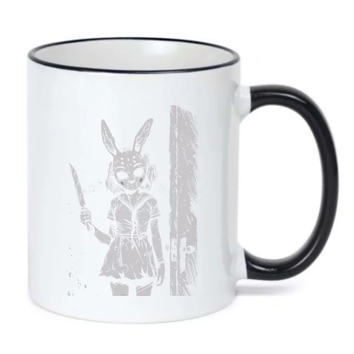 Horror Bunny Mask Rabbit Alt Goth Slasher Creepy Anime Black Color Changing Mug