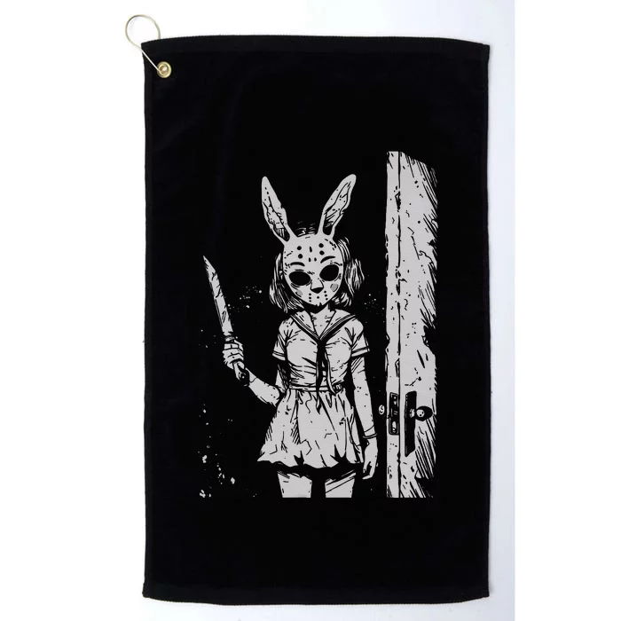 Horror Bunny Mask Rabbit Alt Goth Slasher Creepy Anime Platinum Collection Golf Towel