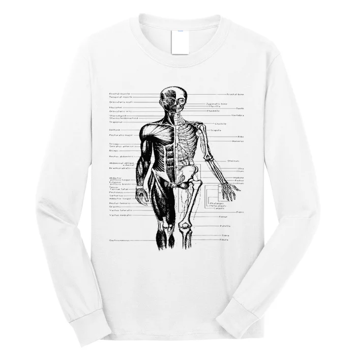 Human Body Muscle Anatomy Hospital funny nurse day Long Sleeve Shirt