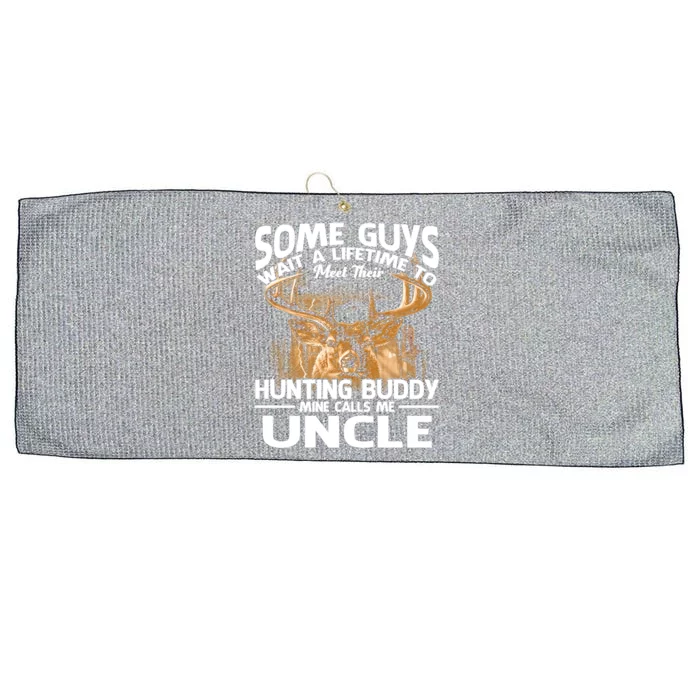 Hunting Buddy Mine Calls Me Uncle Fathers Day Deer Hunter Gift Large Microfiber Waffle Golf Towel