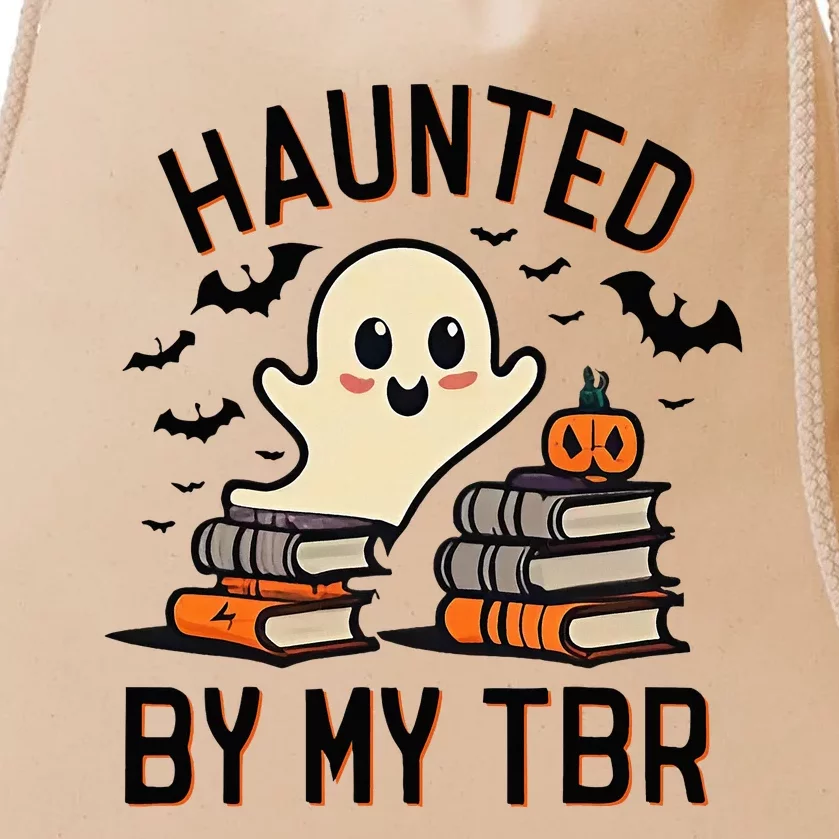 Haunted By My Tbr Boo Halloween Book Drawstring Bag